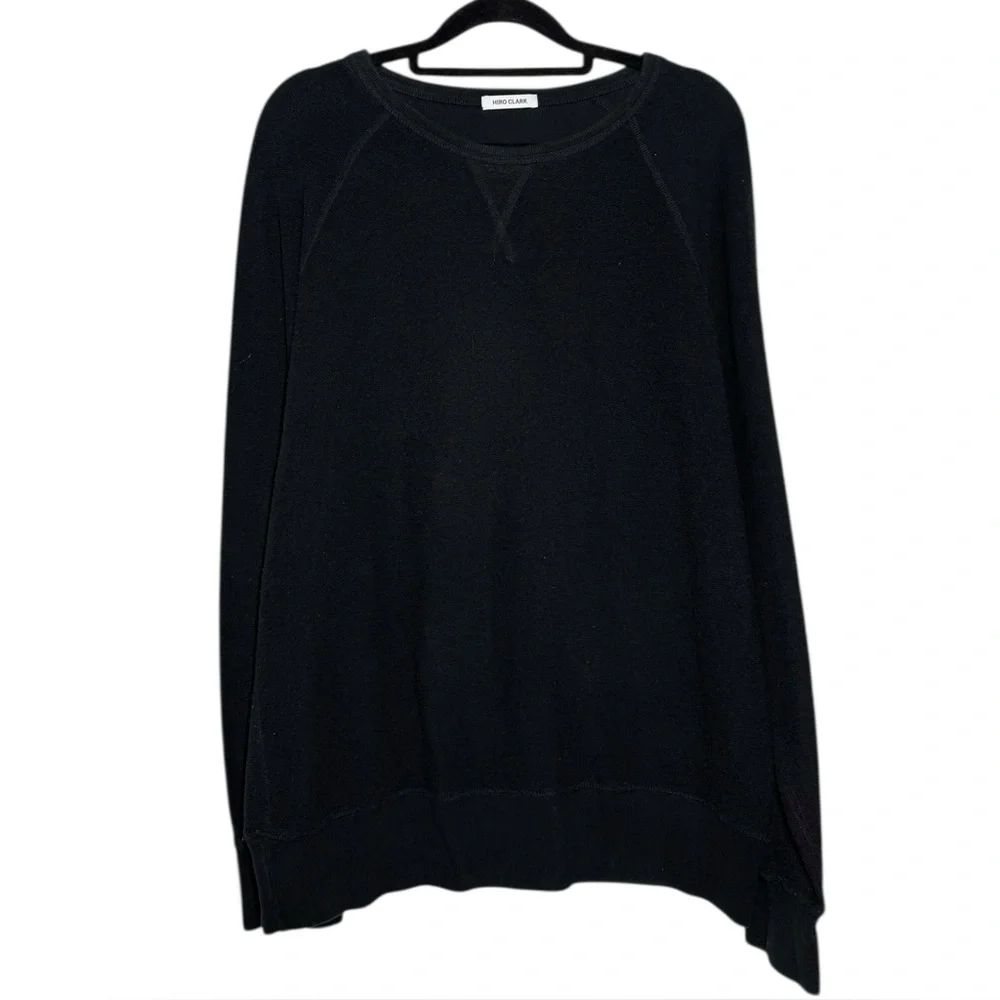 Hiro Clark Black French Terry Crew Neck Sweatshirt - Large